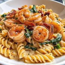 🥘 Dairy-Free Shrimp Rotini with Sun-Dried Tomatoes